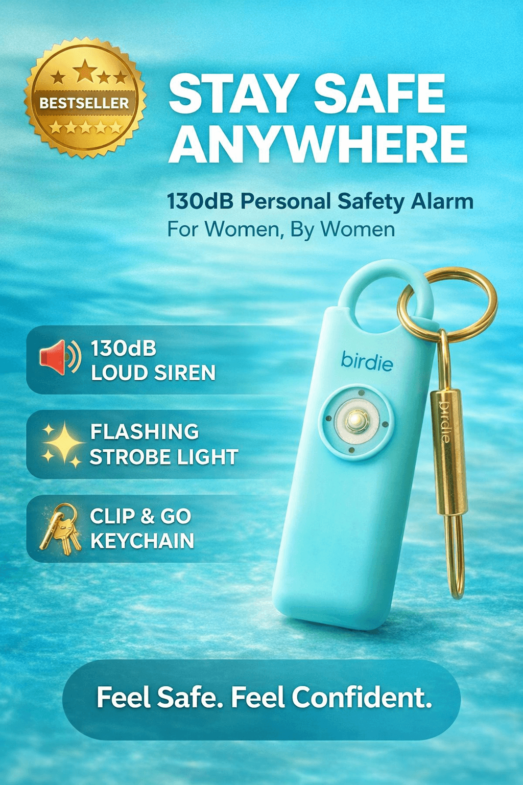 Personal safety alarm in charcoal grey